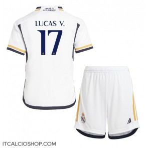 Real Madrid Lucas Vazquez #17 Prima Maglia Bambino 2023-24 Manica Corta (+ Pantaloni corti)